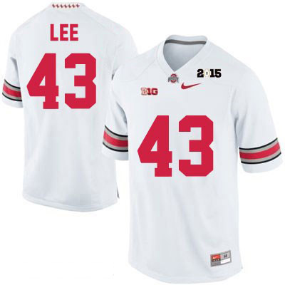 Ohio State Buckeyes Men's Darron Lee #43 White Authentic Nike 2015 Patch College NCAA Stitched Football Jersey UA19Z82SG
